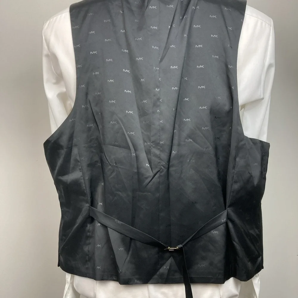 Michael Kors Mens Classic fit Tuxedo Suit Vest XL Black Solid Stretch